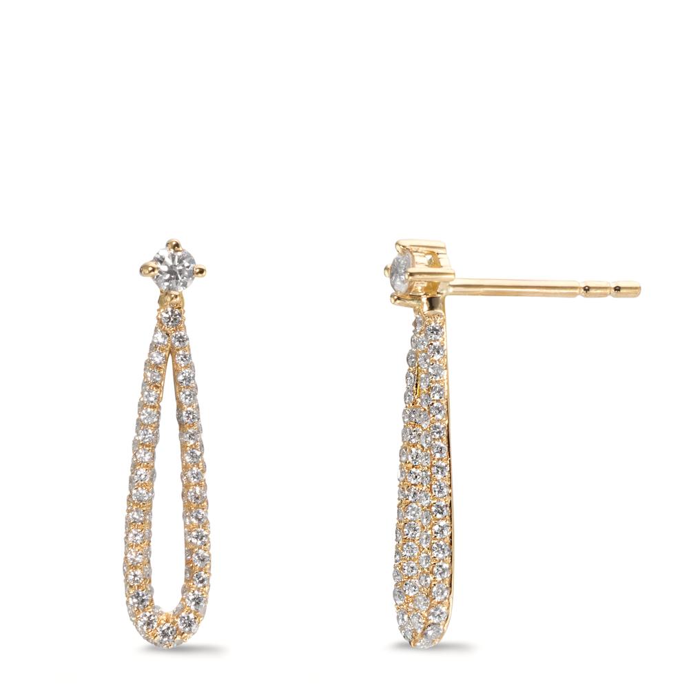 Pendant d'oreilles Or jaune 18K Diamant 0.43 ct, w-si-612206