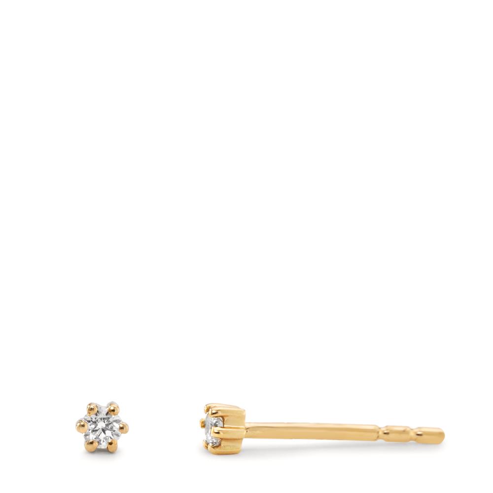 Clous d'oreilles Or jaune 18K Diamant 0.06 ct, 2 Pierres, w-si Ø2.2 mm-612217