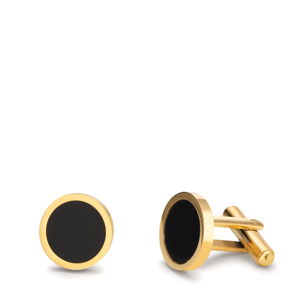Boutons de manchette Acier inoxydable jaune PVD Ø15 mm-612304