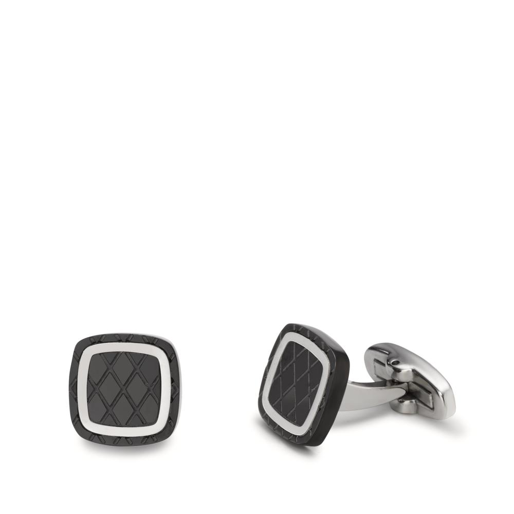 Boutons de manchette Acier inoxydable noir PVD Ø13 mm-612307