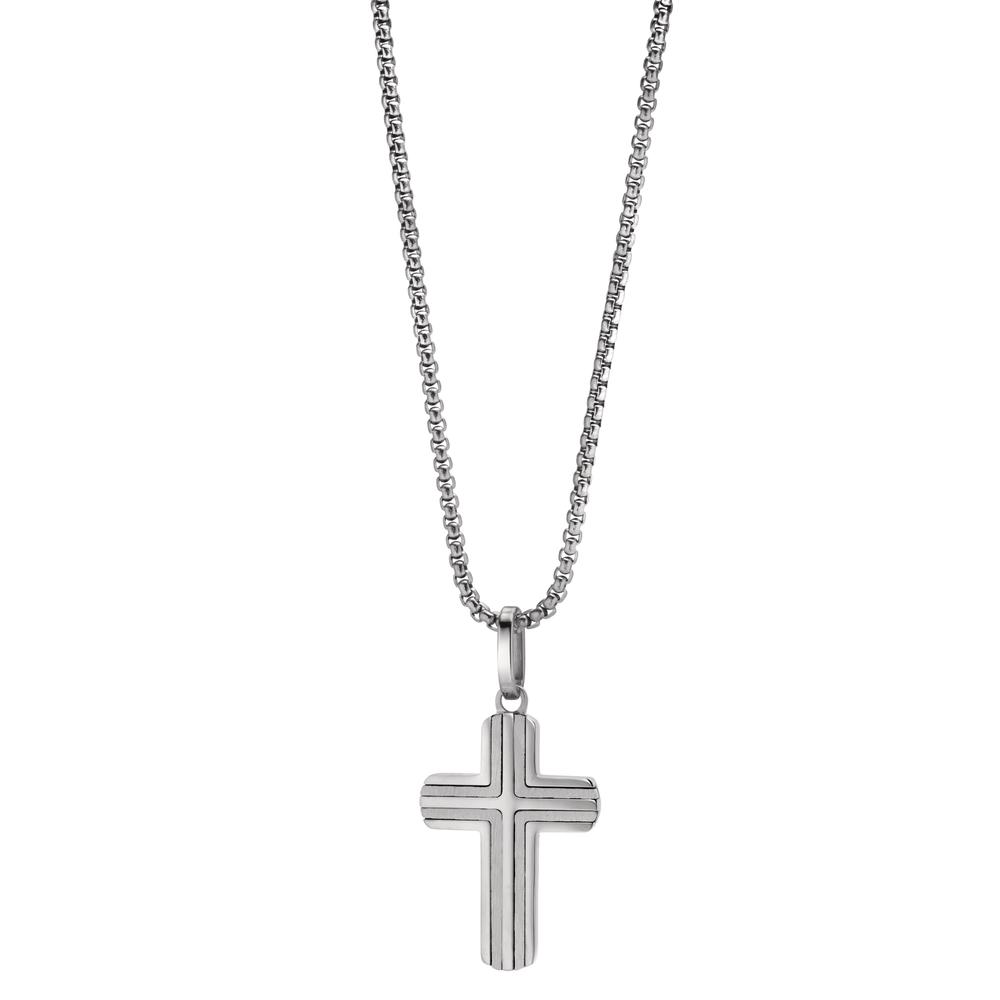 Chaînette avec pendentif Acier inoxydable Croix 45-52 cm-612312