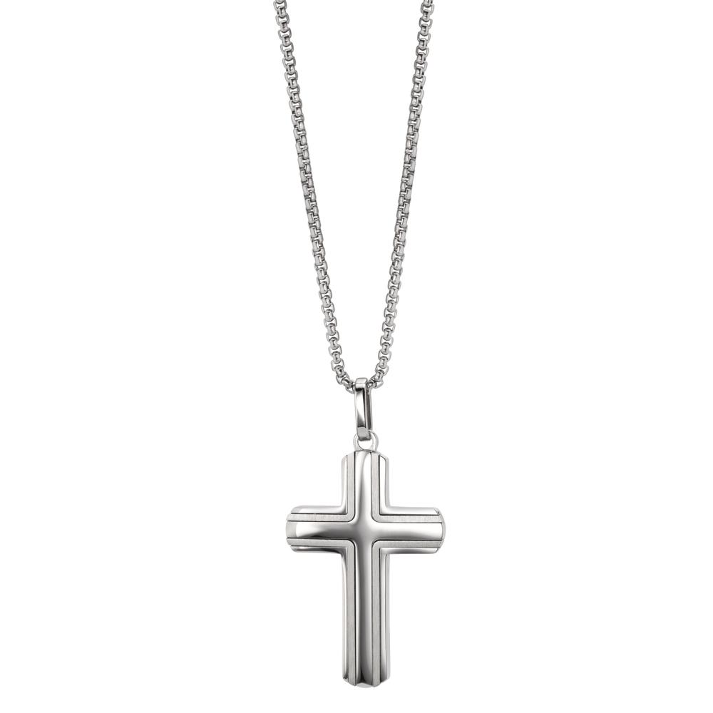 Chaînette avec pendentif Acier inoxydable Croix 50-55 cm-612316