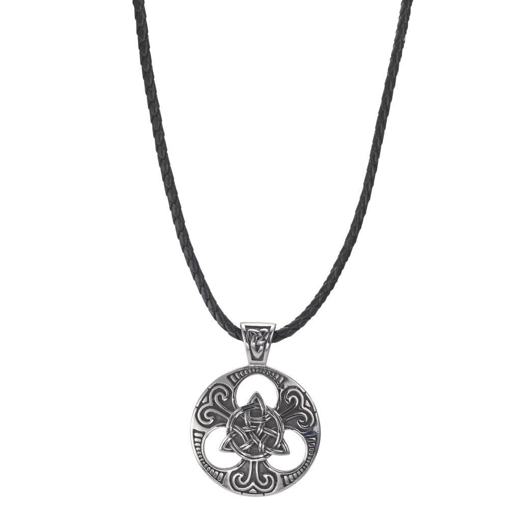 Chaînette avec pendentif Acier inoxydable, Cuir Celtique 60 cm Ø37 mm-612475
